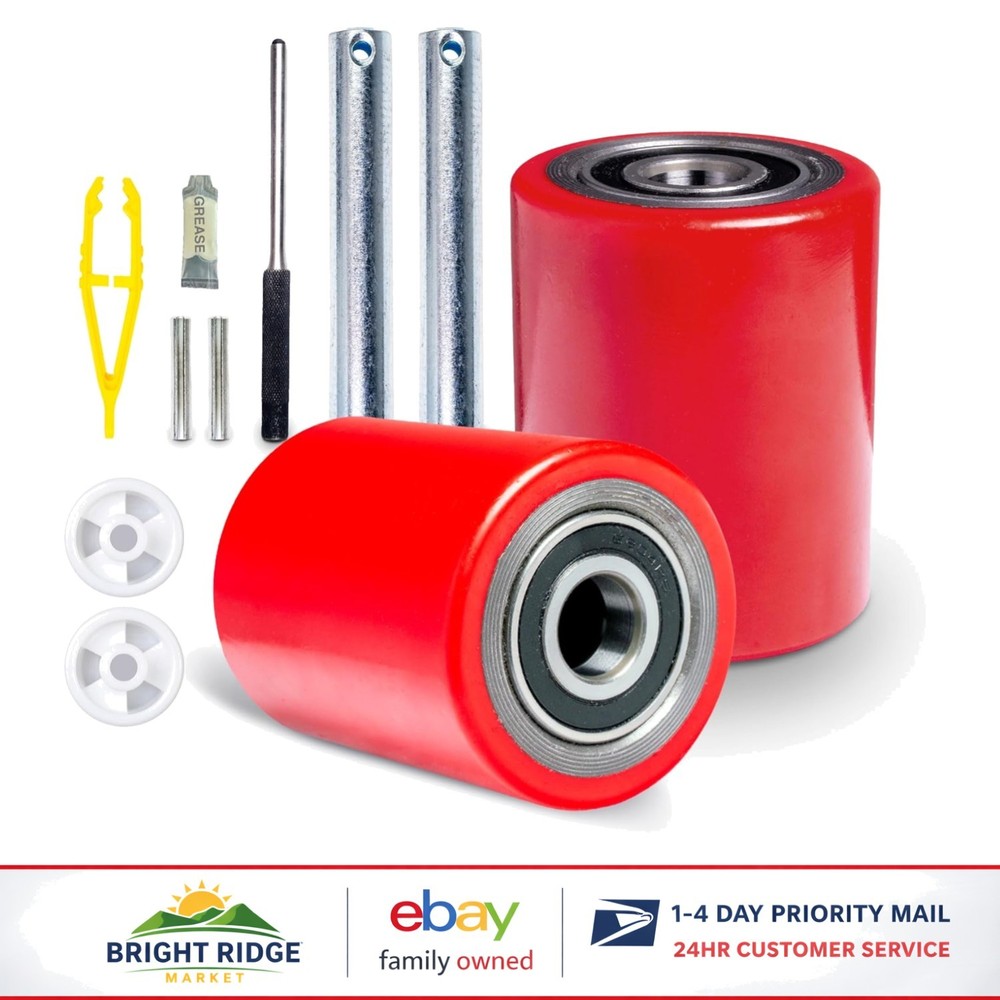 Durable Replacement Wheels for Pallet Jack with Heavy-Duty Polyurethane Design