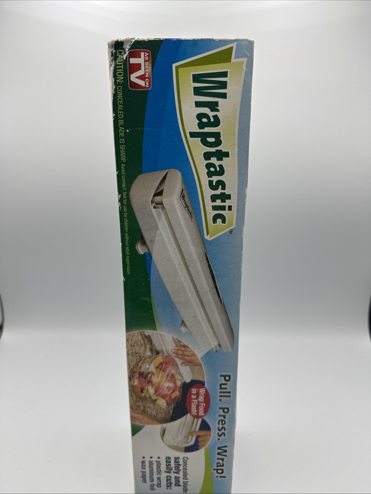 Wraptastic Dispenser Plastic Wrap - Foil - Or Waxed Paper Pull Press Wrap NIB