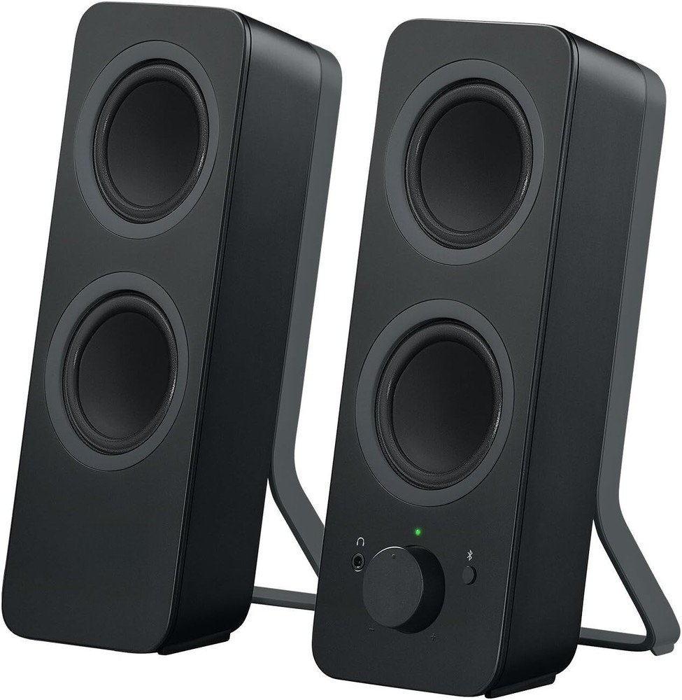 2.0 Stereo Computer Speakers with Bluetooth, Auxiliary Desktop Stand