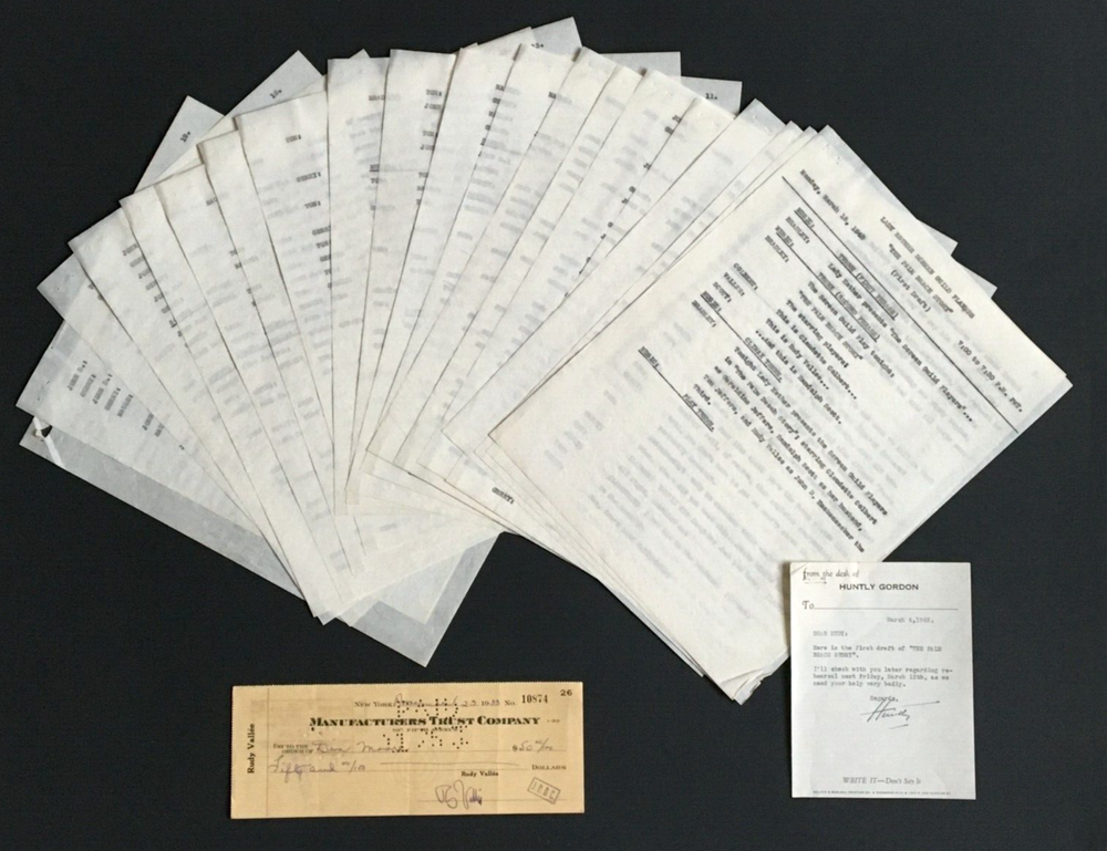 1943 Screen Guild Players Radio Show Script Claudette Colbert Huntly Gordon Auto