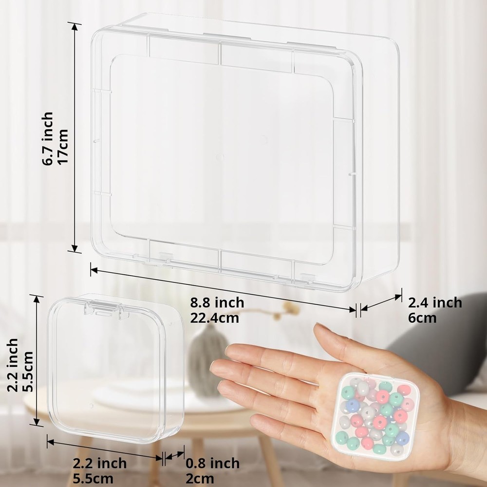 Durable Clear Bead Organizer Box with 31 Compartments - Water-Resistant Design