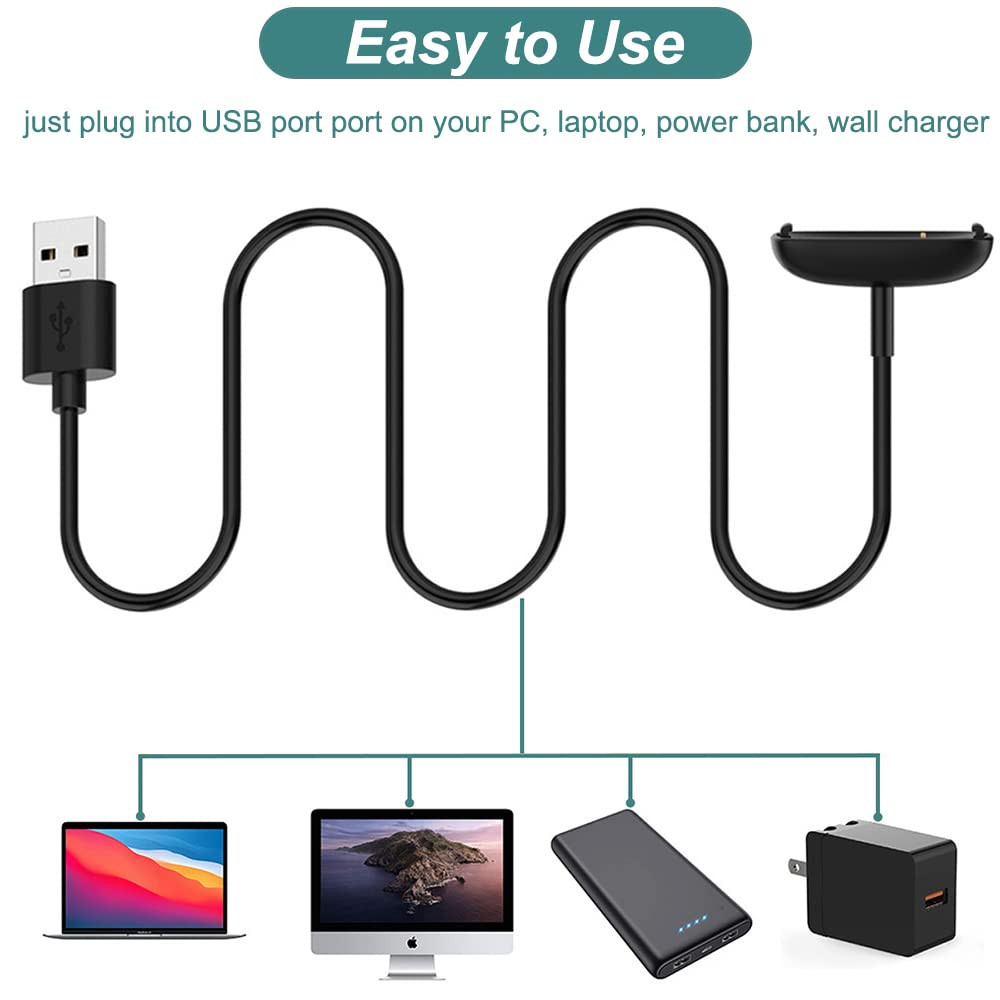 2 Pack Charger for Fitbit Inspire 3 Replacement USB Charging Cable 3.3ft Cord