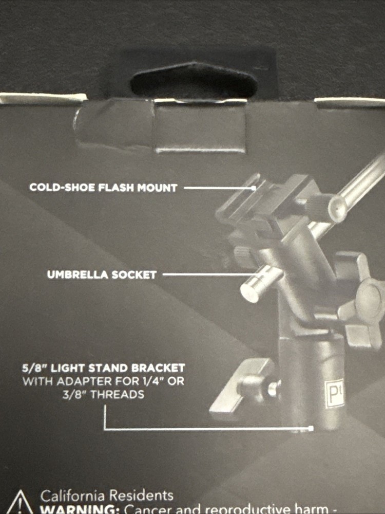 Platinum- Umbrella Bracket with Adjustable Shoe - Black