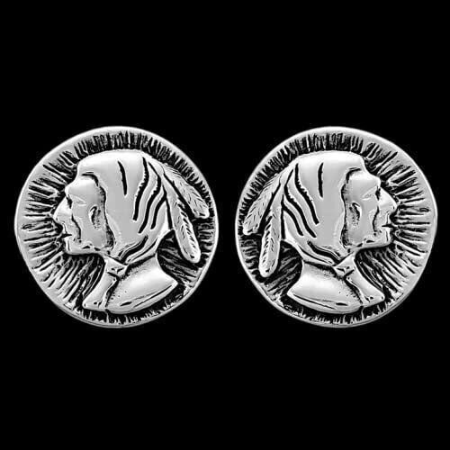 Sterling Silver Southwestern Chief Stud Earrings