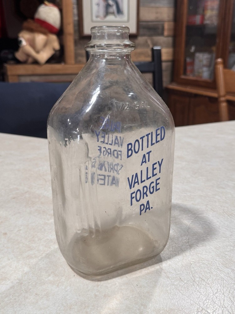 vintage glass spring water bottle