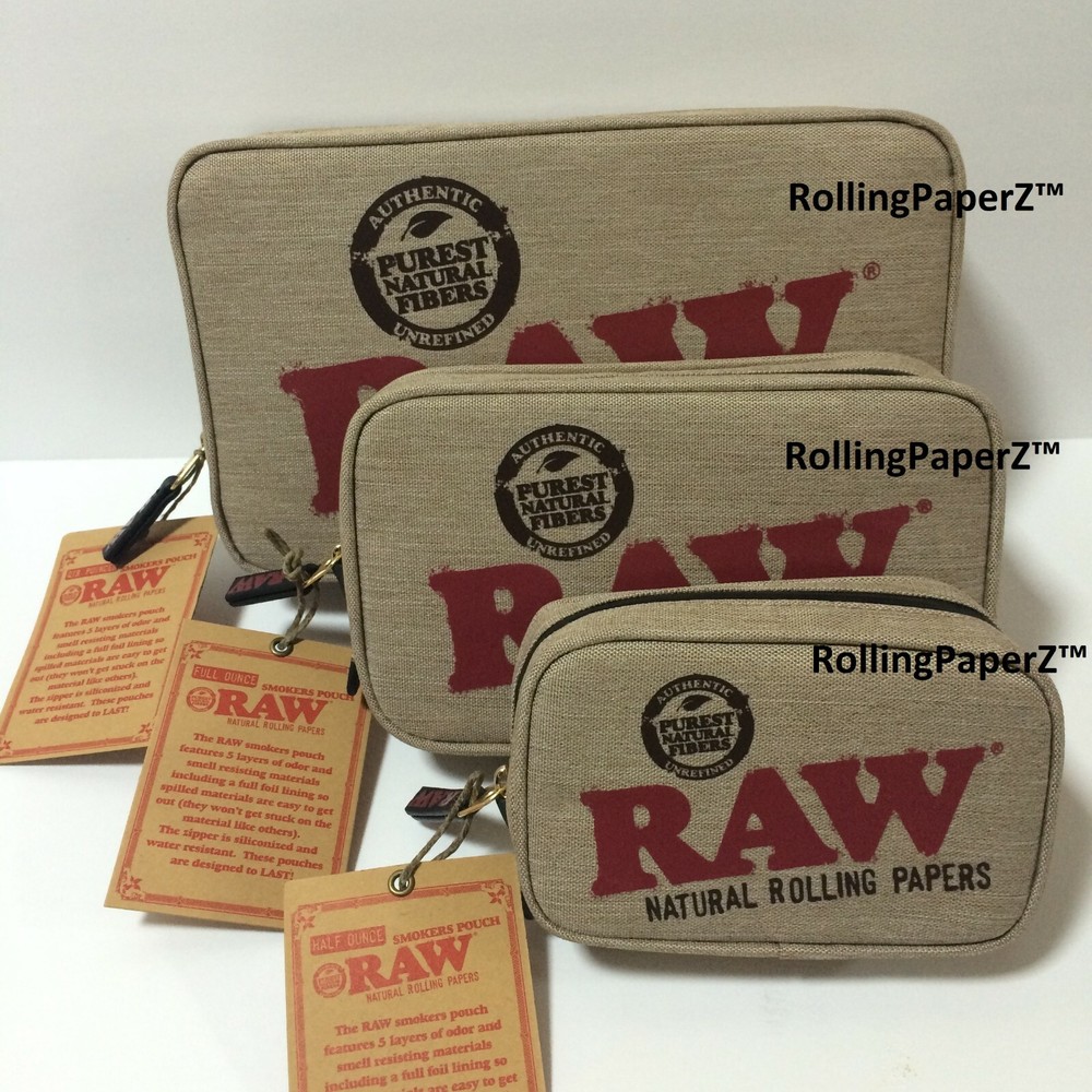 MEDIUM RAW Rolling Papers Zipper Smokers Pouch