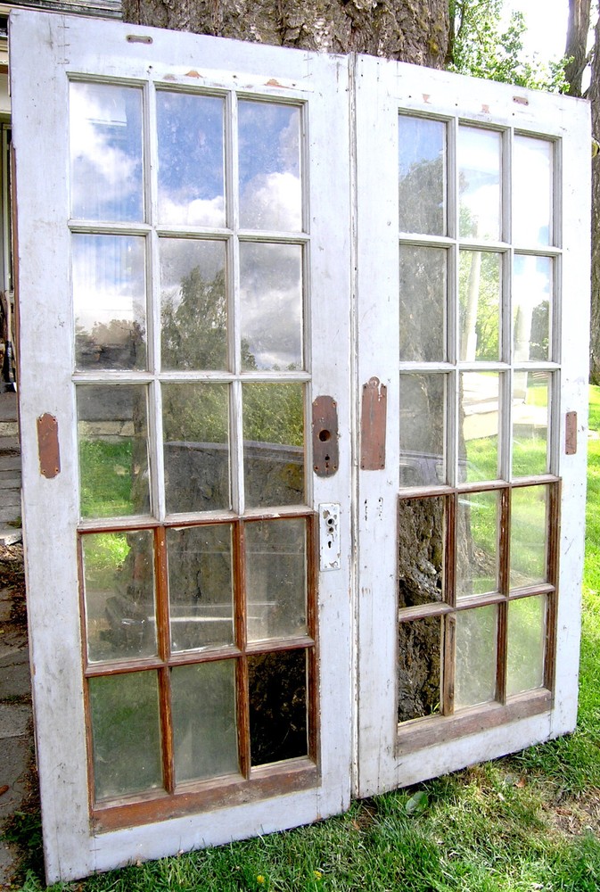 vintage antique French Double Doors —— set —— solid wood