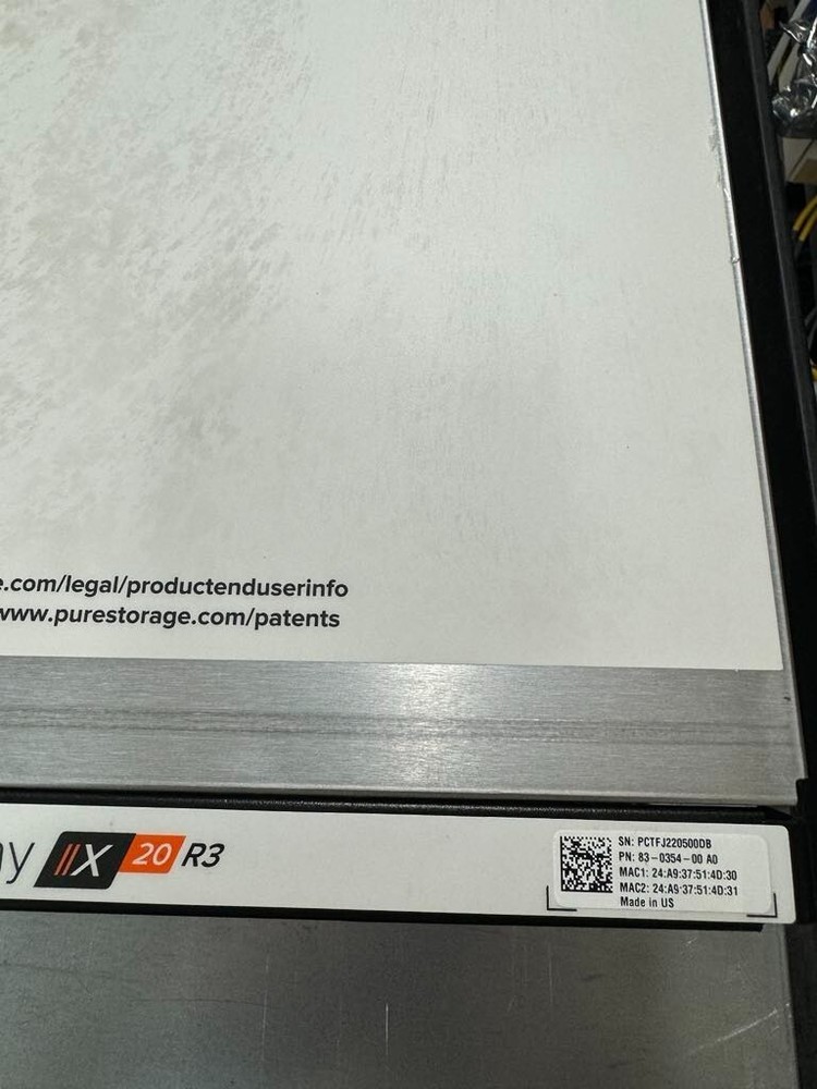 Pure Storage 83-0354-00 Flash Array X20 R3 "NO RAM/CPU/INTERFACE/SSD"