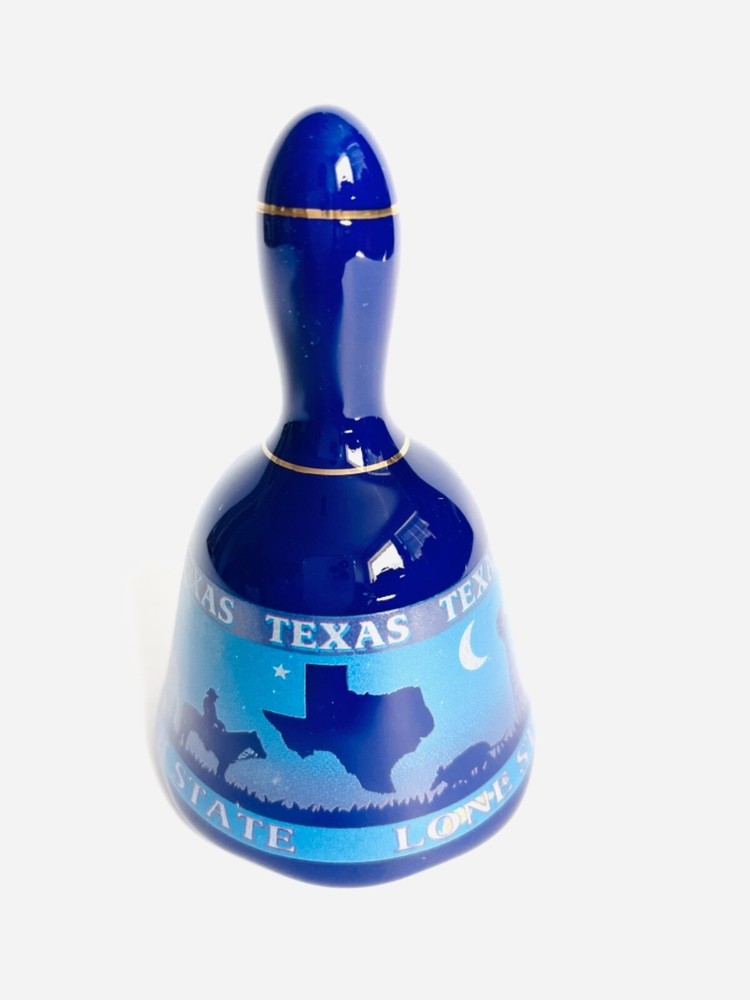 Texas dinner Bell - Ceramic Cobalt Blue