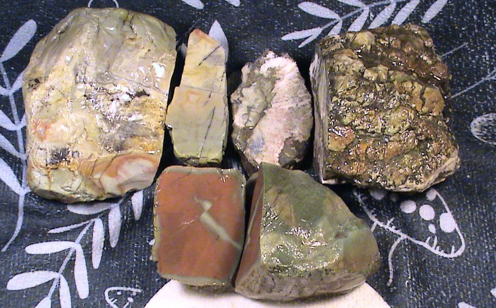 Mixed One-Cut Jasper Agate Lot, Solid Rough, Lapidary Rocks, 4 LBS, 4 OZ, #375