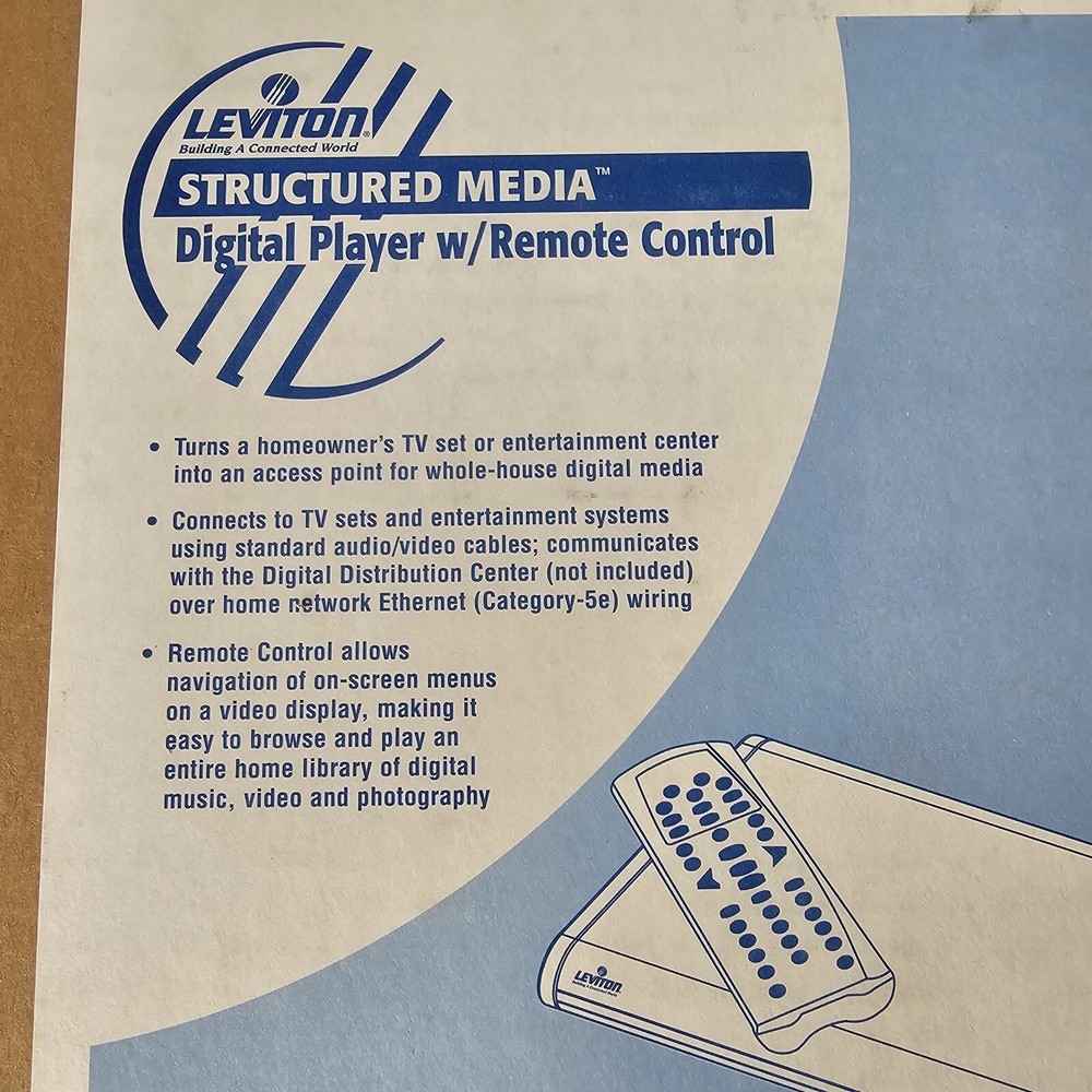Leviton Structured Media Digital Player with Remote Control NEW