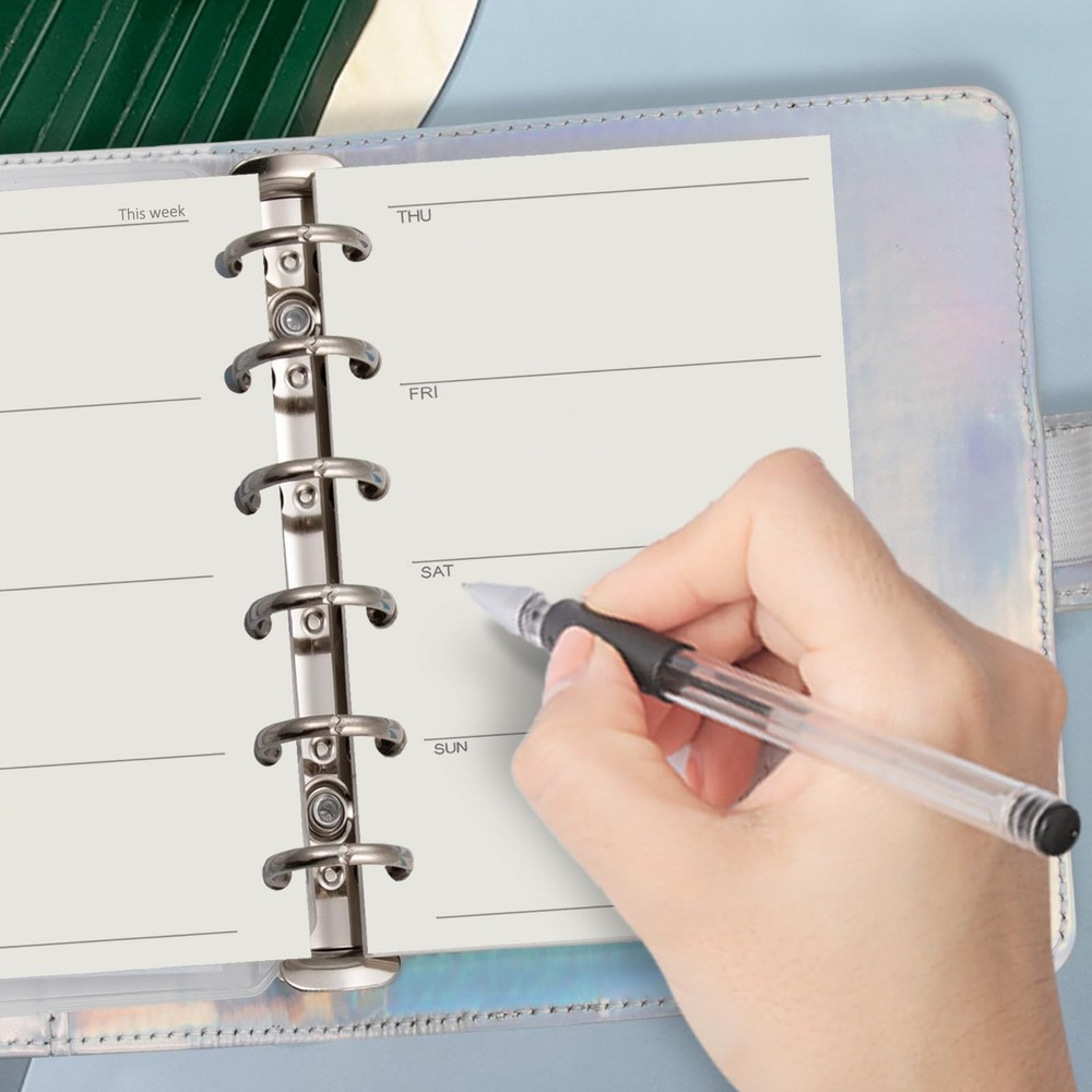 Harphia A7 6 Holes Binder Refill Value Set,90sheets weekly A7, Week Paper Set