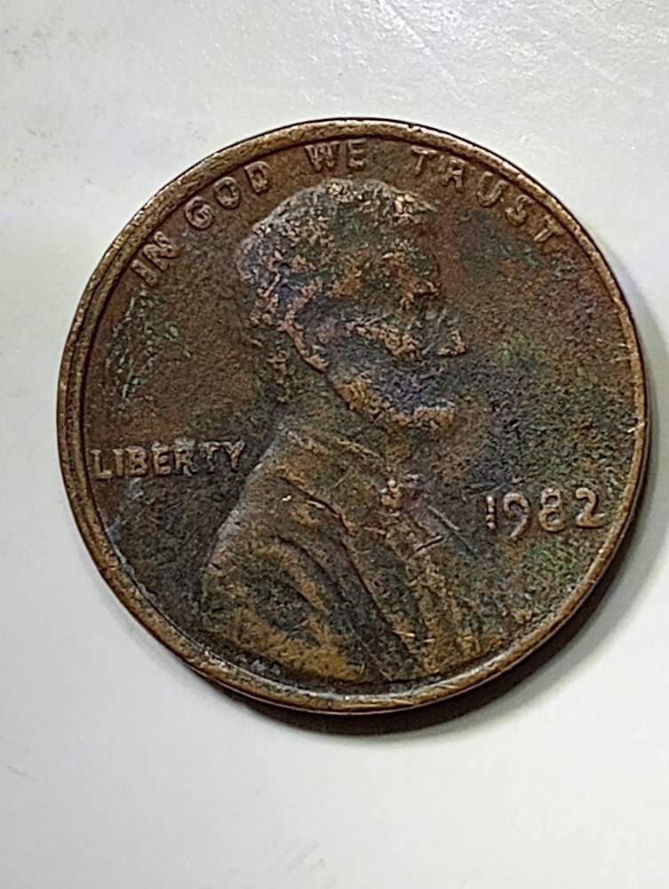 1982 P Multi Error Lincoln Cent DDO, Misaligned, Rotated Die. #78