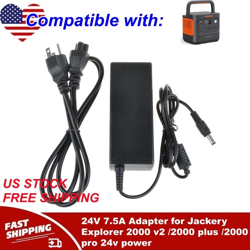 24V 7.5A Adapter for Jackery Explorer 2000 v2 /2000 plus /2000 pro 24v power