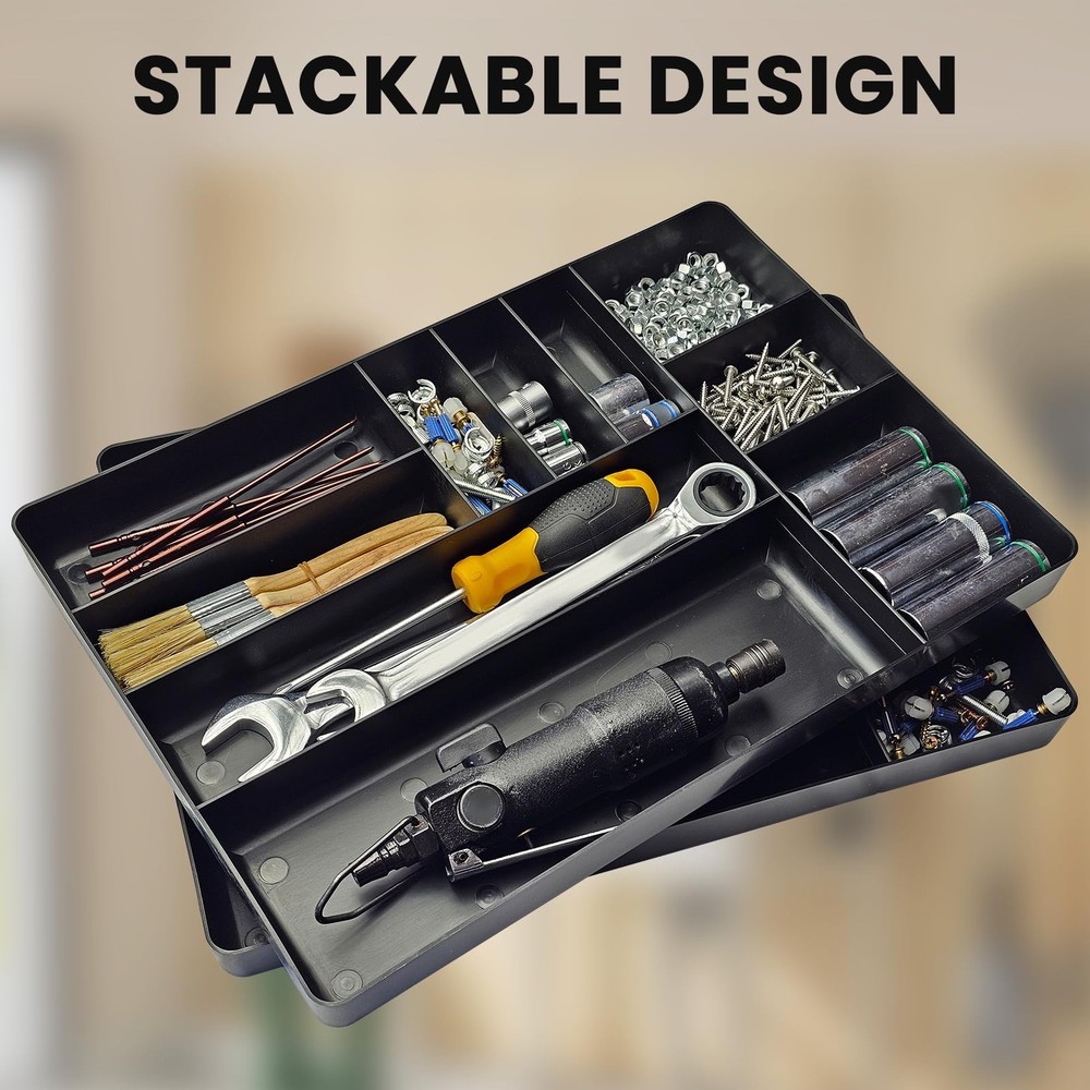 10-Compartments Tool Organizer Tray, Tool Drawer Organizer Tray, Tool Box Org...
