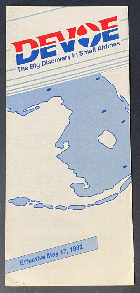 Devoe Airlines Timetable Effective May 17, 1982