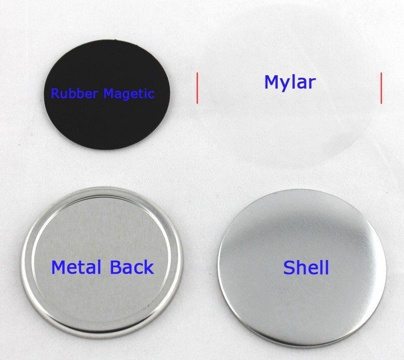 2-1/4" 58mm Rubber Magnetic Button Parts 100 Sets/Pack Fits 58mm Button Maker