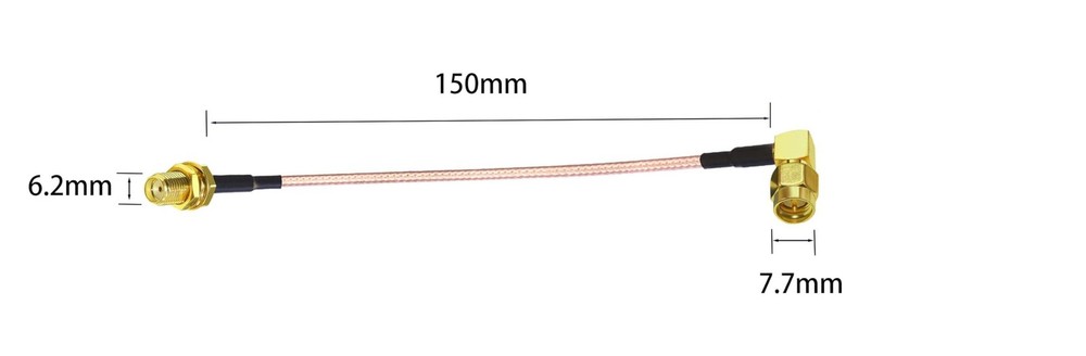 DHT Electronics 2-Pack RF coaxial Coax Assembly FPV Antenna Extension Cable S...