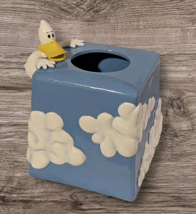 Sitting Ducks Tissue Box Cover Universal Studios Clouds Cartoon Bathroom Blue