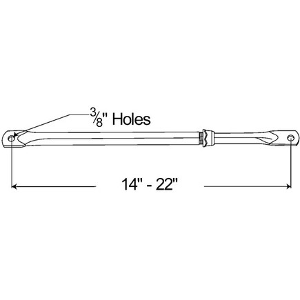 Grote 10012 Adjustable Mirror Arms, 14" 22" Long, Black