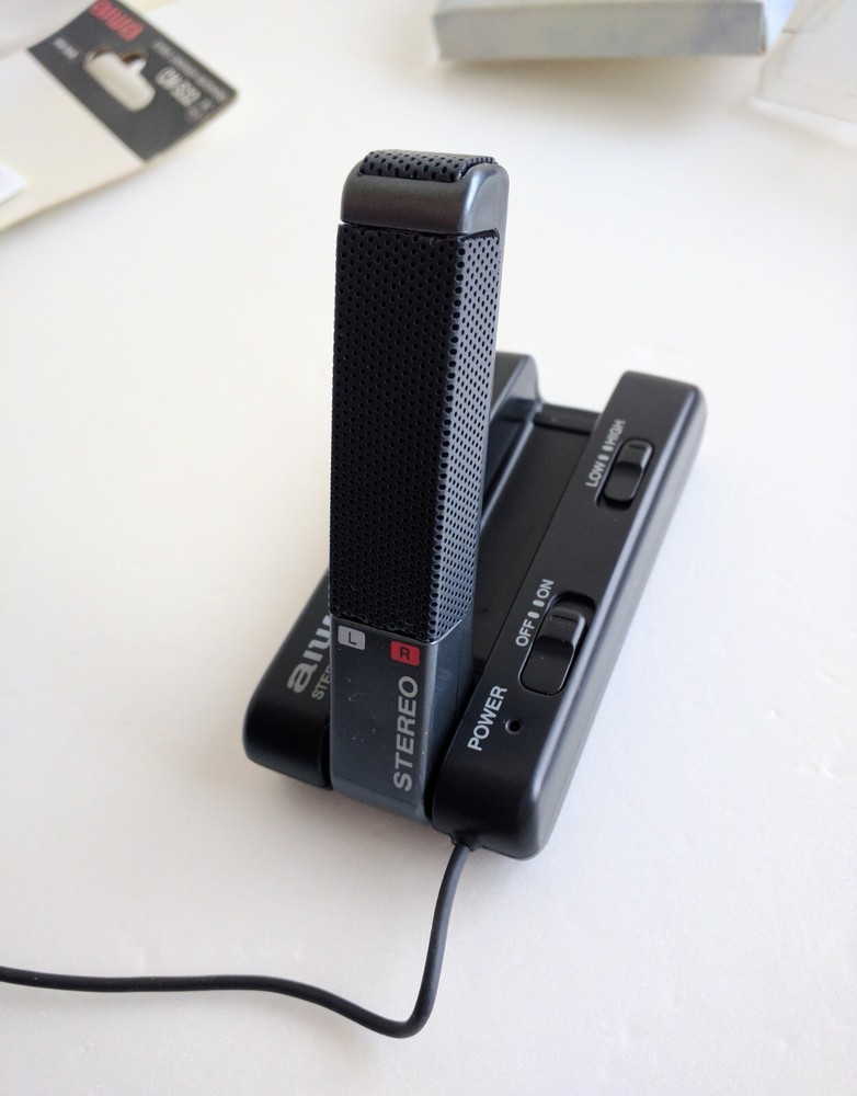 AIWA STEREO CONDENSER MICROPHONE CM-S32 compact mini mic