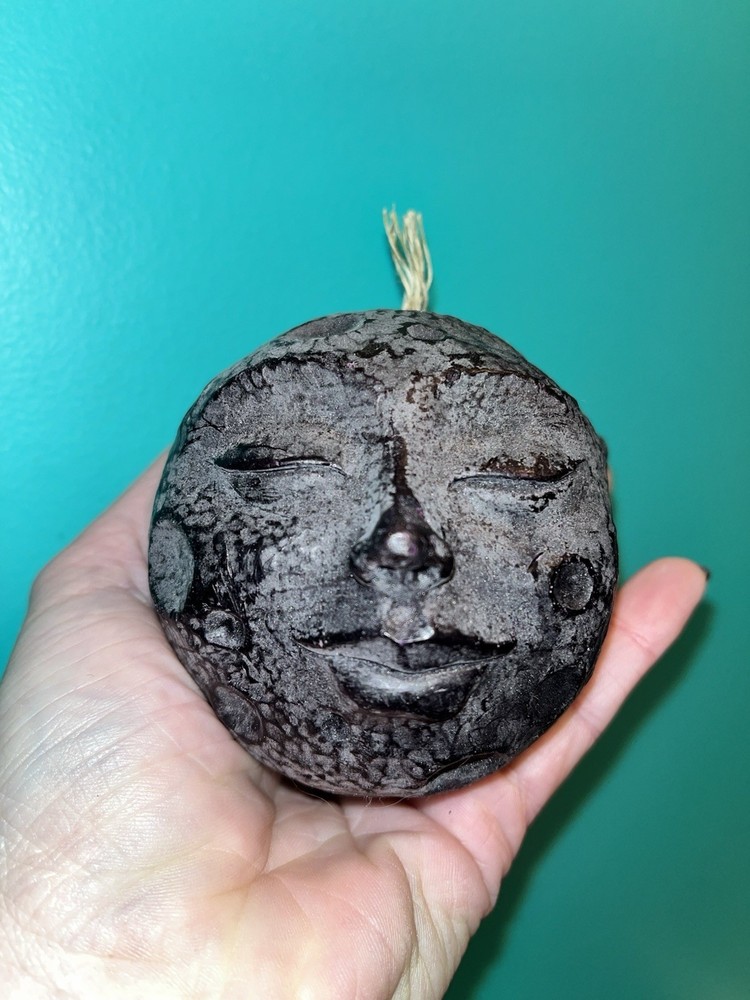 Sleeping Moon Face Candle Vintage hand made