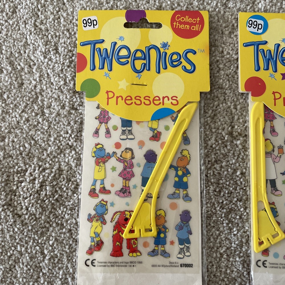 1998 TWEENIES PRESSERS STICKERS RUB DOWN TRANSFERS X2