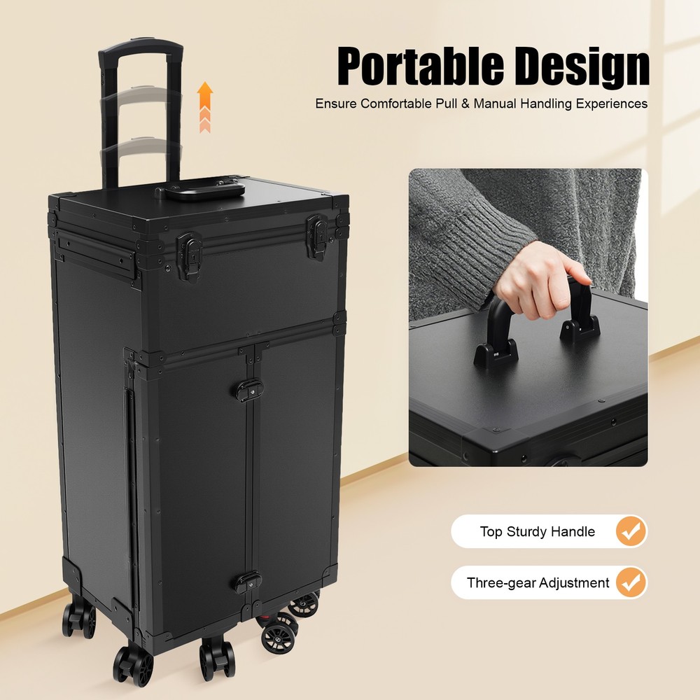 Max Load 30kg Rolling Makeup Case Makeup Organizer Travel Cosmetic Case Trolley