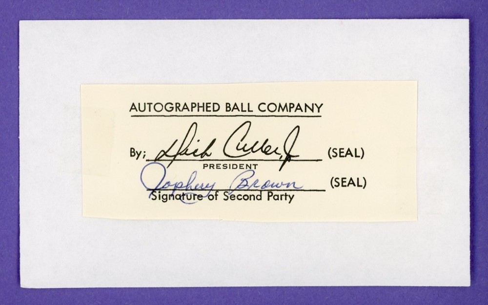 Jophery Brown Chicago Cubs Signed Index Card (Dec'd 2014) HTF!!