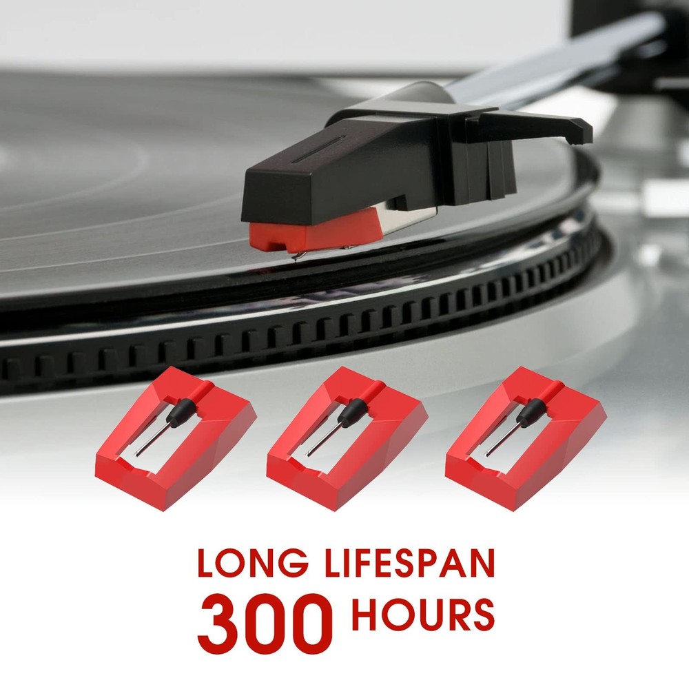 DIGITNOW Record Player Needles, 4 Pack Technics Turntable 4 pack, red