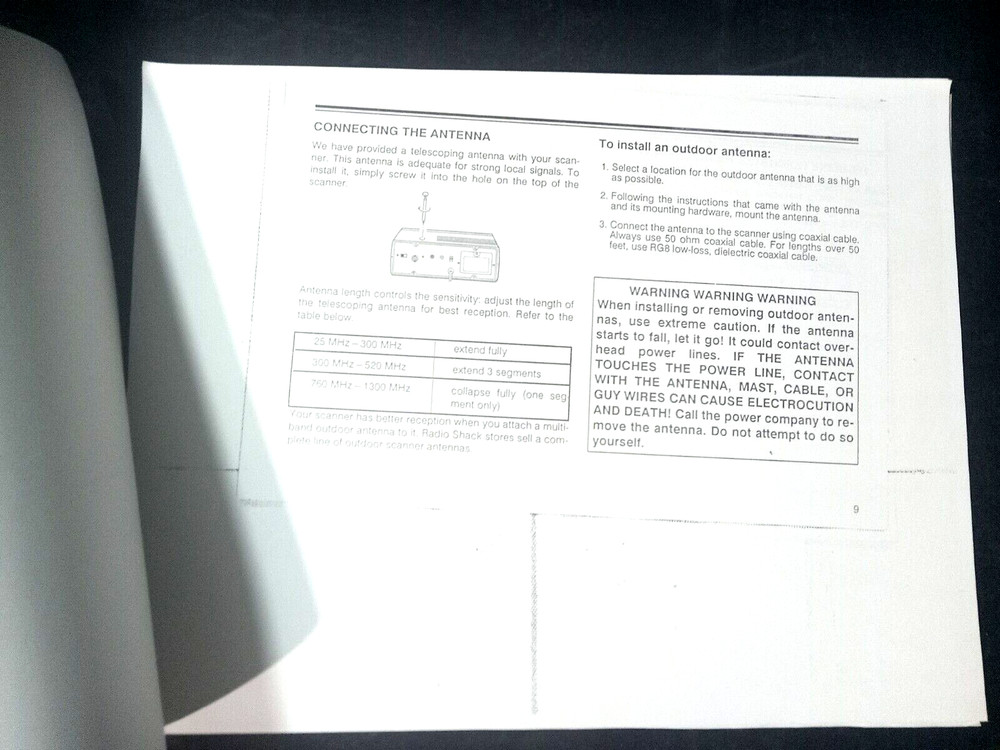 RADIO SHACK PRO-2006 INSTRUCTION OPERATING MANUAL 1990