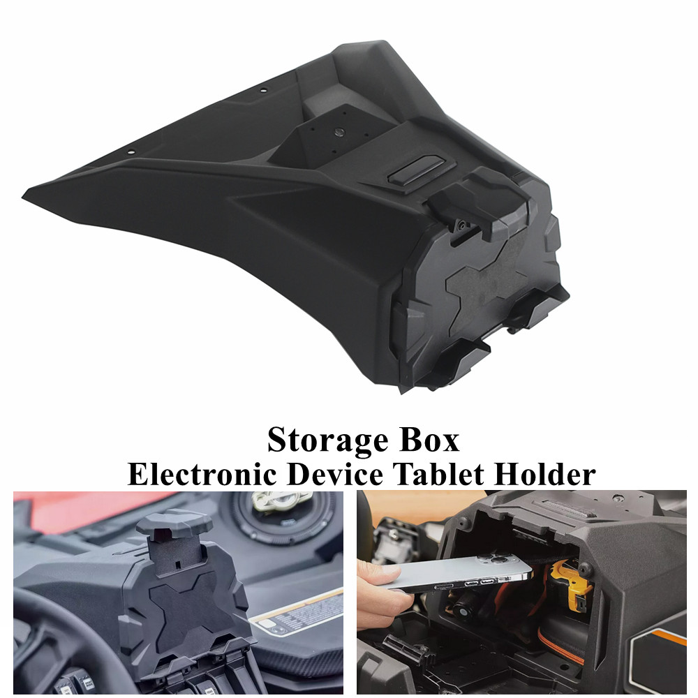 Black Electronic Device Tablet Holder Storage Box  For Can-Am Commander MAX 2021