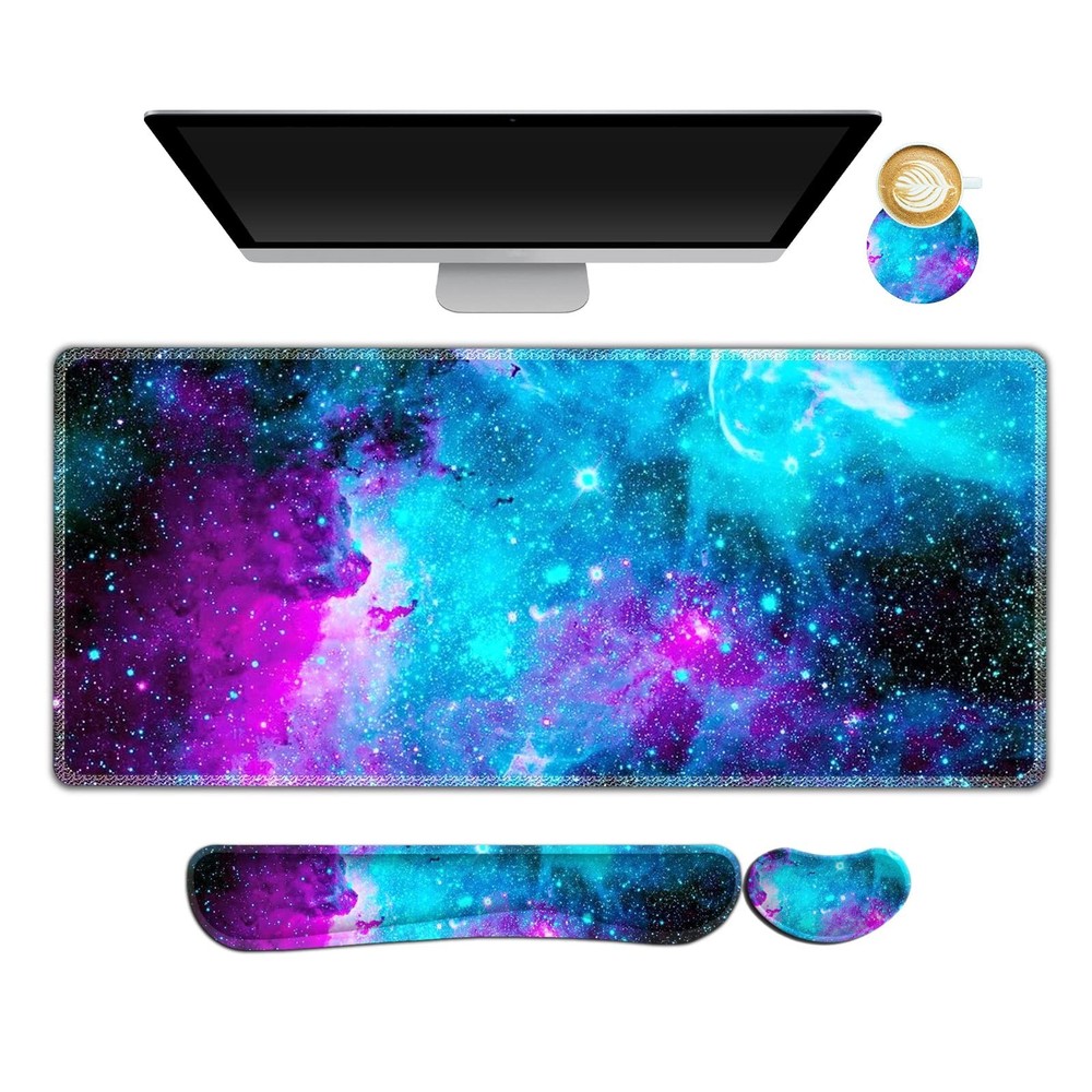 AIMSA Large Gaming Mouse Pad Set, Keyboard Wrist Rest Support Mouse Pad, Ergo...