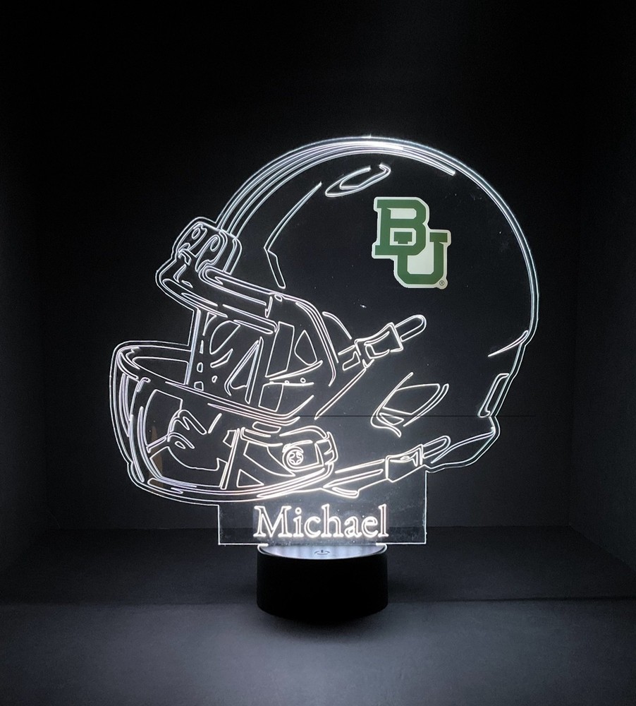 Baylor Bears, Modern style helmet 3D led light w/base personalized