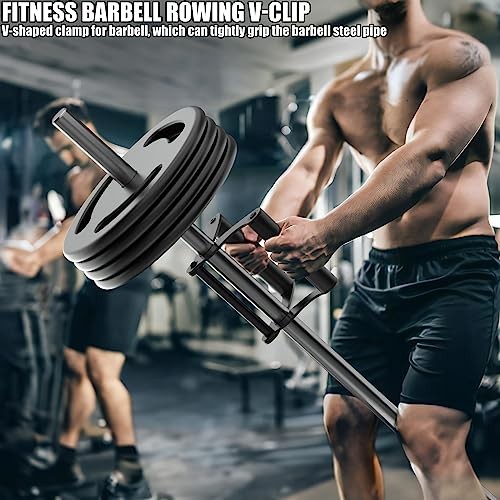 V Bar Landmine Handle Attachment for Barbell, Upgraded T-Bar Row Solid Black