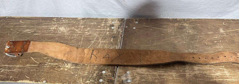 Vintage PAGE Leather Weightlifting Belt Large