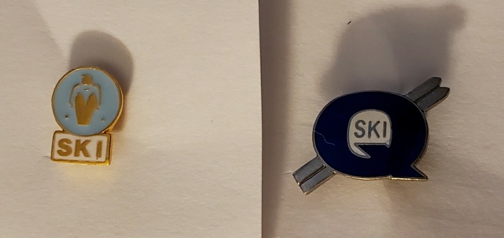 2 SKI PINS EX-MINT