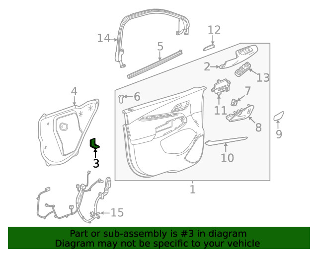 Genuine GM Front Driver Side Door Armrest Bracket 42602185