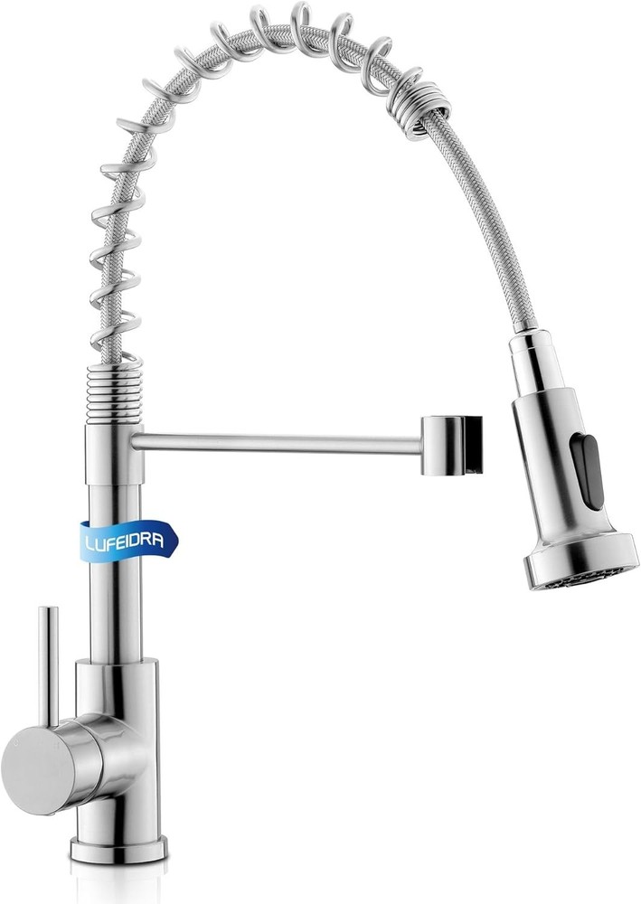Kitchen Faucet W/ Pull Down Sprayer High Arc Single Handle Stainless Steel
