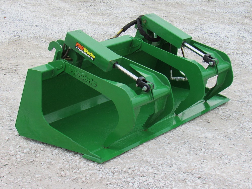 66″ Compact Tractor Solid Bottom Bucket Grapple Fits John Deere Tractor Loader