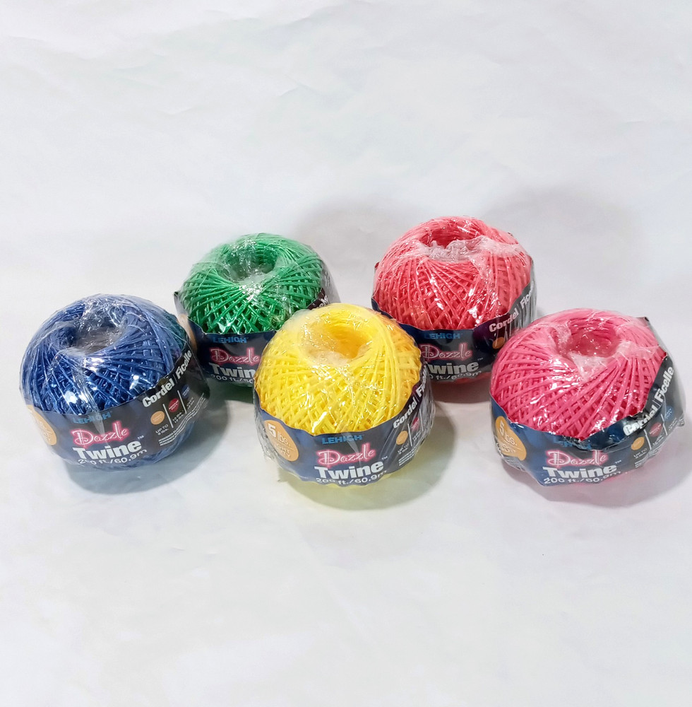 Dazzle Twine 5 Spools/Colors Polypropylene String 200 Feet Each Light Duty