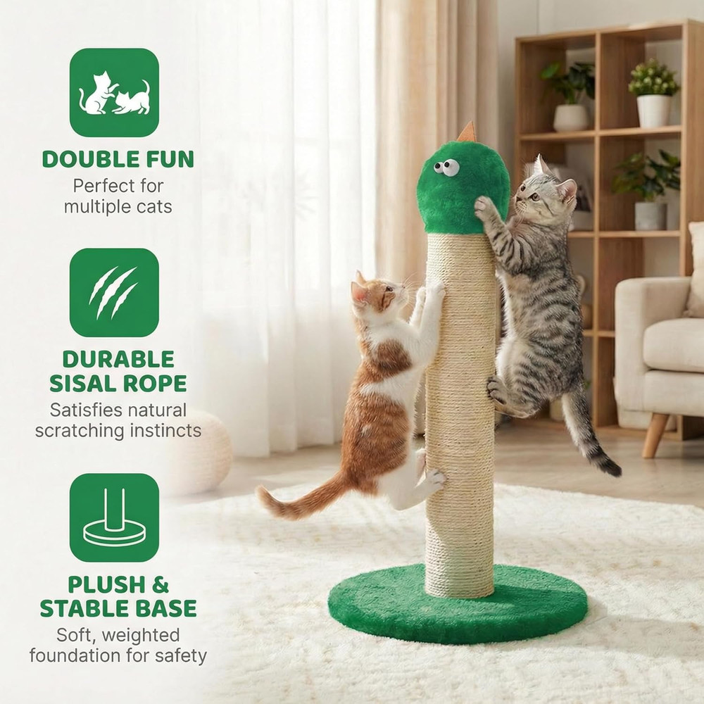 Cat Scratching Post 22'', Scratching Post with Extra Wide 12" Heavy Duty Base fo