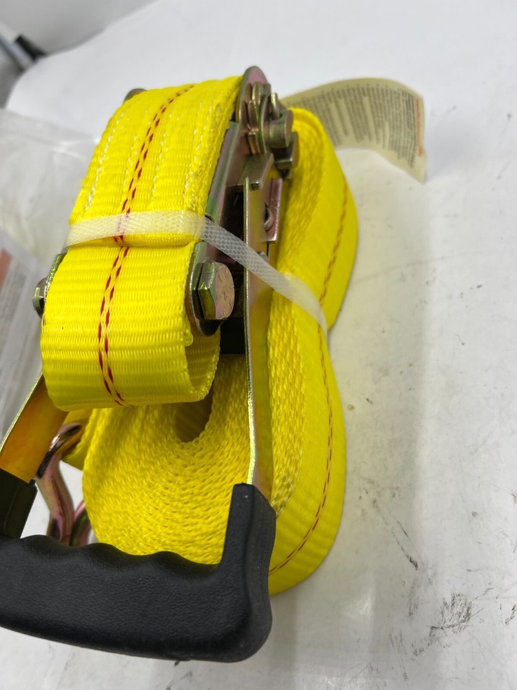 Grainger Cargo Tie Down Strap 27ft 55ET77A Working Load Limit 3,300lb Yellow