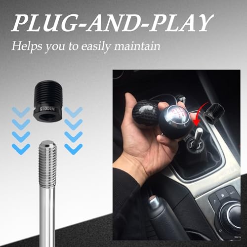 5PCS Shift Knob Adapter,Aluminum Alloy Shifter Knobs Thread Adapter for
