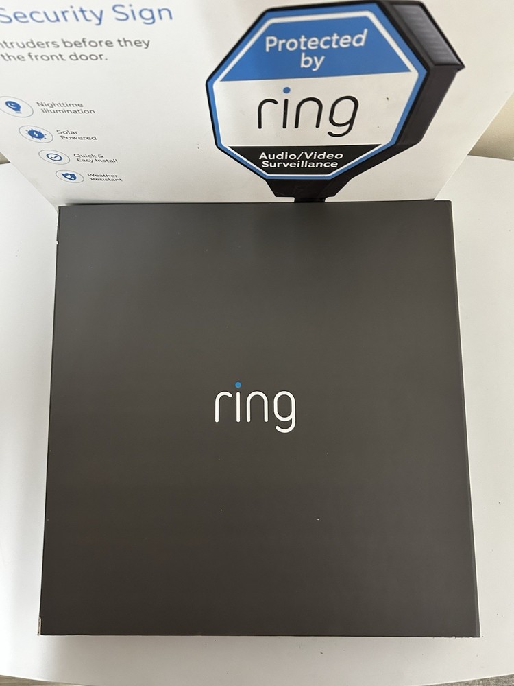 Ring Solar Security Sign Solar Powered Security Illuminated Sign