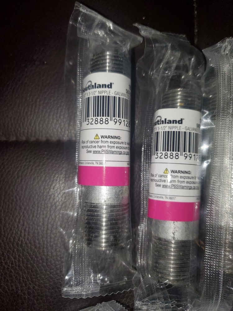Galvanized Steel Nipple 1/2" x 3-1/2" 10 Count