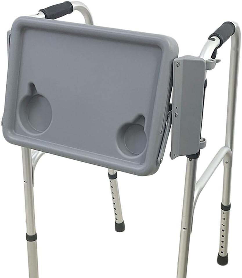 Walker Tray with Two Cup Holder - Folding Rollator Desk Lap Board Eating Aid ...