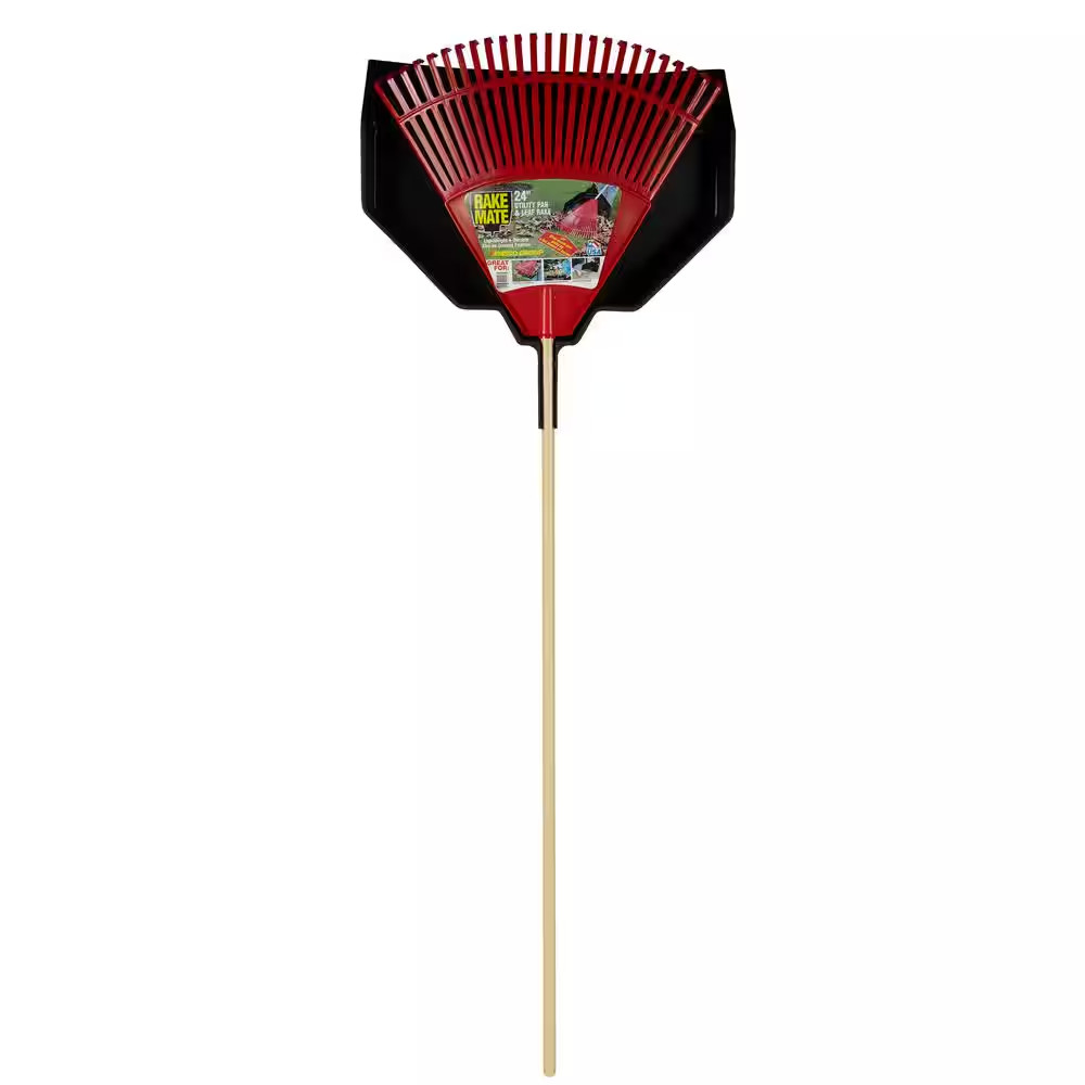 Cavex 24 In. Poly Leaf Rake with Snap-On 24 In. Extra Wide Leaf Pan