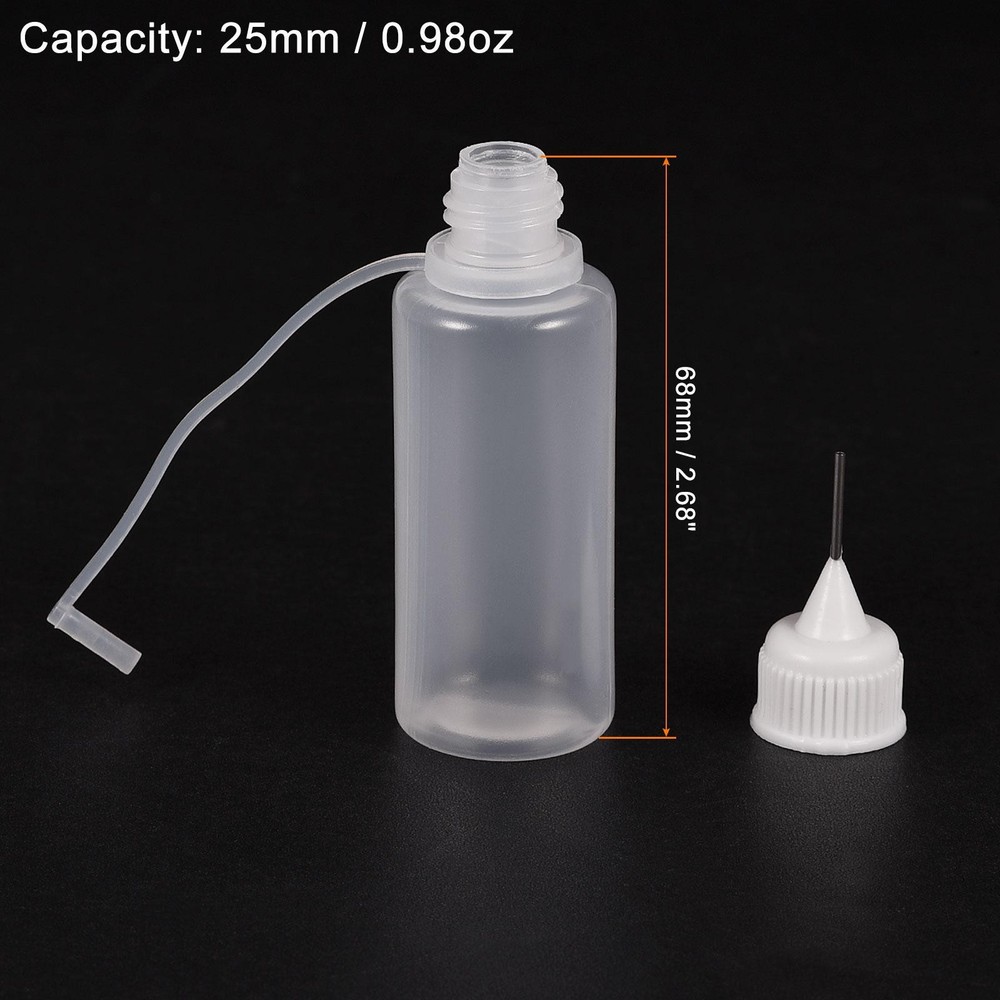 10Pcs Needle Tip Bottle Precision Plastic Applicator with White Cap 20ml