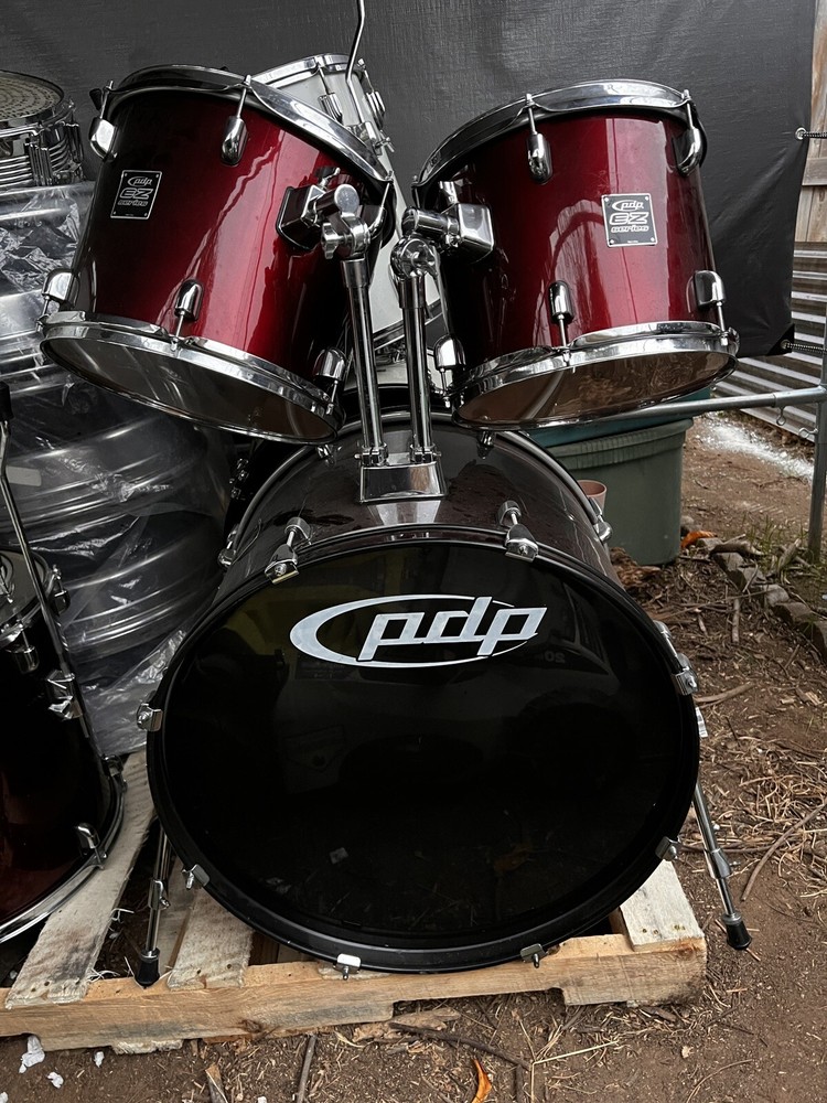 PDP by DW Encore EZ Series Complete 3-Piece Drum Set with Chrome Hardware Red